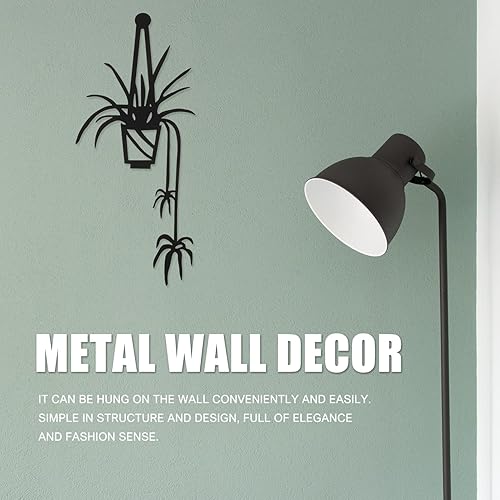 Miniatura 8 de Jarrones de pared de metal arte de pared flor decoración de cocina de hierro forjado colgante negro arte flor decoración de pared para