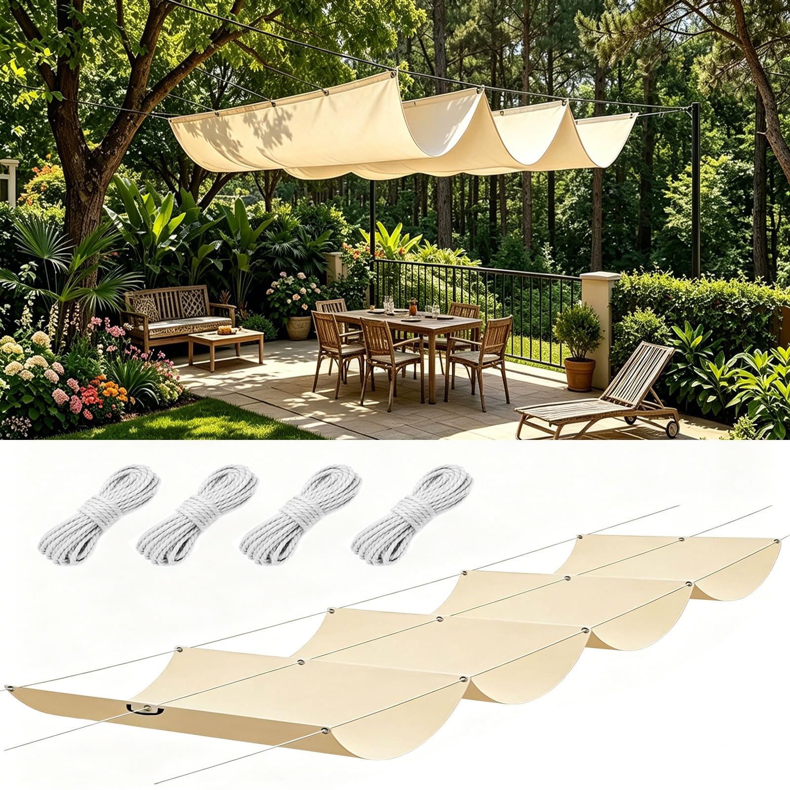 Toile d'ombrage rétractable contre les UV et la pluie pour abriter une terrasse