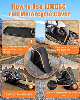 Amazon.com: FJWDSC Full Enclosed Motorcycle Cover Waterproof