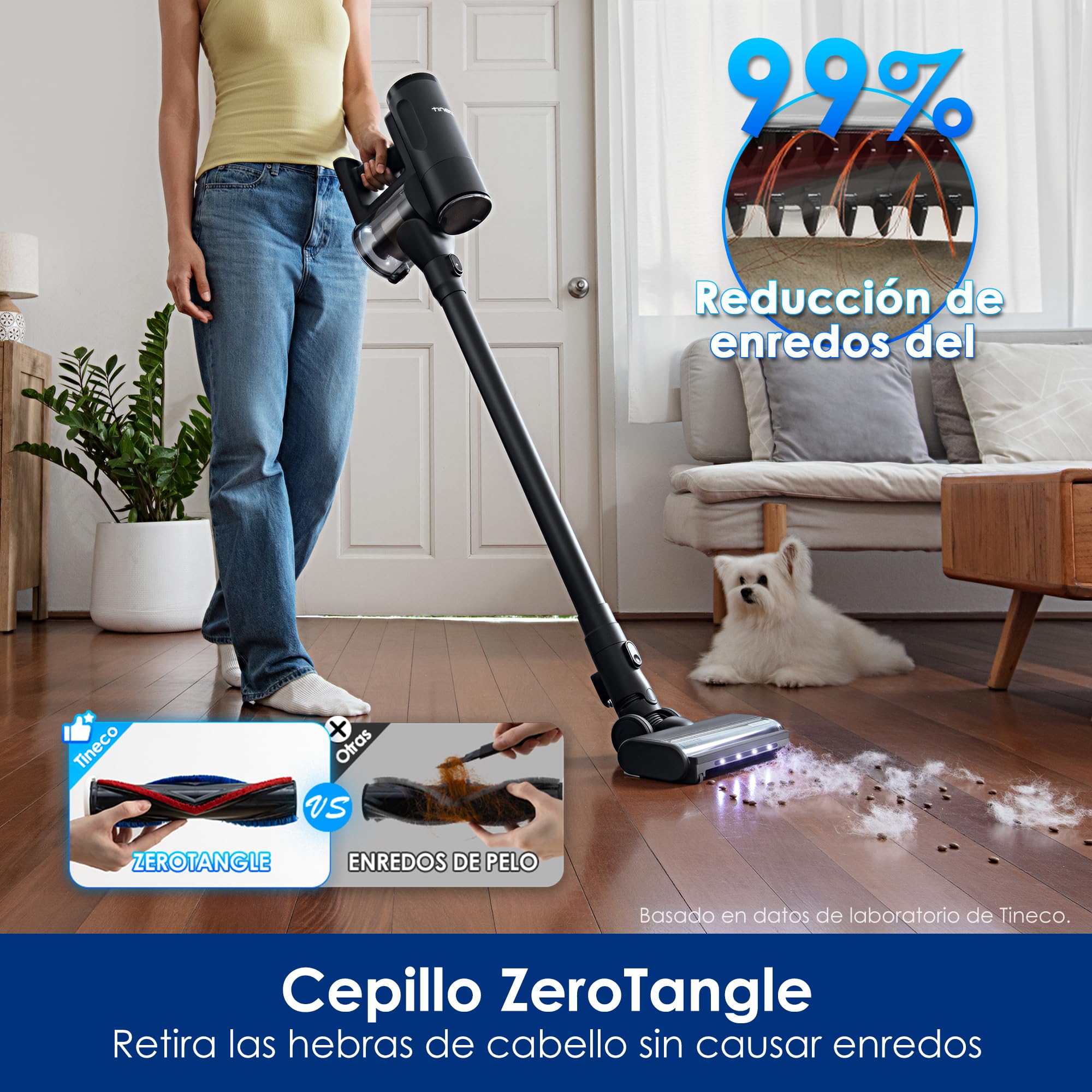 Tineco Floor One Switch S7 Stretch - Aspirador en seco y húmedo con batería 5 en 1, FlashDry Autolimpieza, DualBlock Antienredos, 50 min de autonomía, 22 kPa, Limpiador de Suelos Multifuncional para