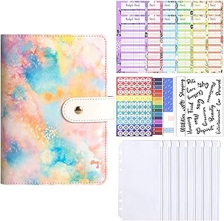 Geldbinder,A6 Spar-Herausforderungen Buch Mit Umschlägen - Finanznotizbuch für Budgetplanung Belegeorganizer Quittungen Münzen Familie