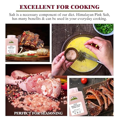 Miniatura 7 de Himalayan Chef - Sal rosa del Himalaya, grano fino, Kosher, certificado sin OMG y sin gluten, sal mineral natural y sin refinar, tarro de plástico
