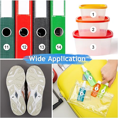 Vista 5 de Outus 50 Sheets 1 to 100 Vinyl Consecutive Number Stickers Small Round Labels Inventory/Storage Organizing Stickers for Indoor Outdoor, Storage