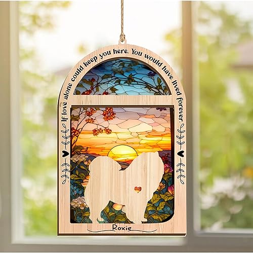 Miniatura 3 de NAZENTI Adorno de Navidad personalizado Chow Chow, atrapasoles con nombre, pérdida de mascotas, regalos para amantes de los perros, pérdida de