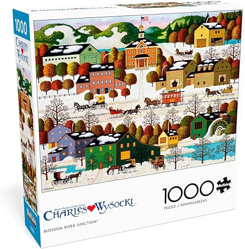 Buffalo Games - Charles Wysocki - Blossom River Junction - Rompecabezas de 1000 piezas para adultos - Rompecabezas desafiante perfecto para noches