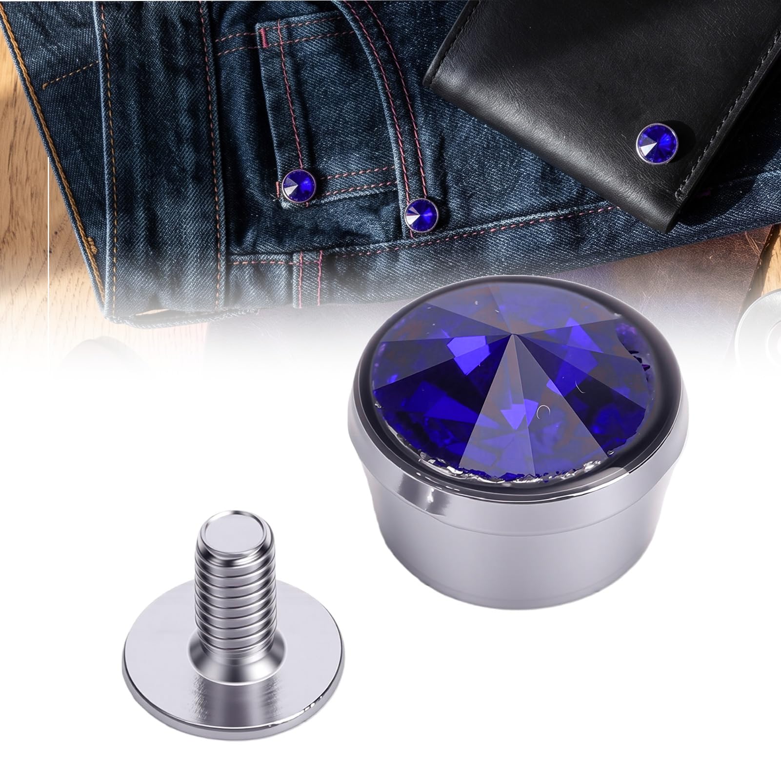 Matybobe Juego de 100 Tachuelas de Cristal 12 Mm para Ropa y (Blue)