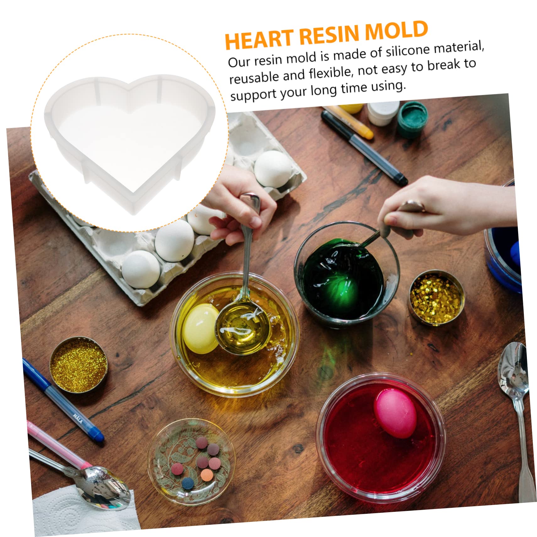 Didiseaon 2piezas Molde De Silicona De Corazón Para Molde Reutilizable Para Decoración Del Hogar y Soporte De Libros