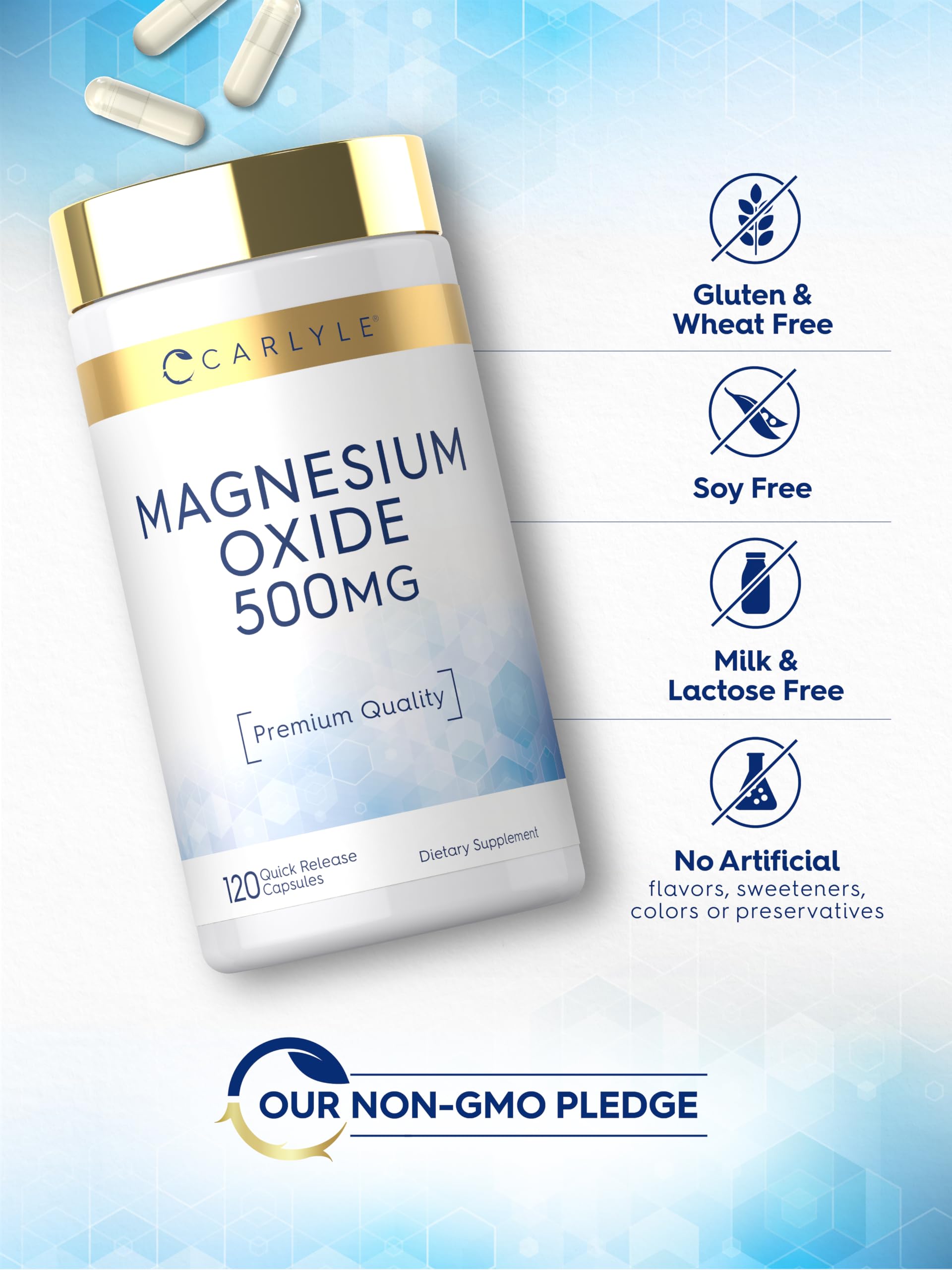 Carlyle Magnesium Oxide 500mg | 120 Capsules | Premium Quality — Amazon image 5