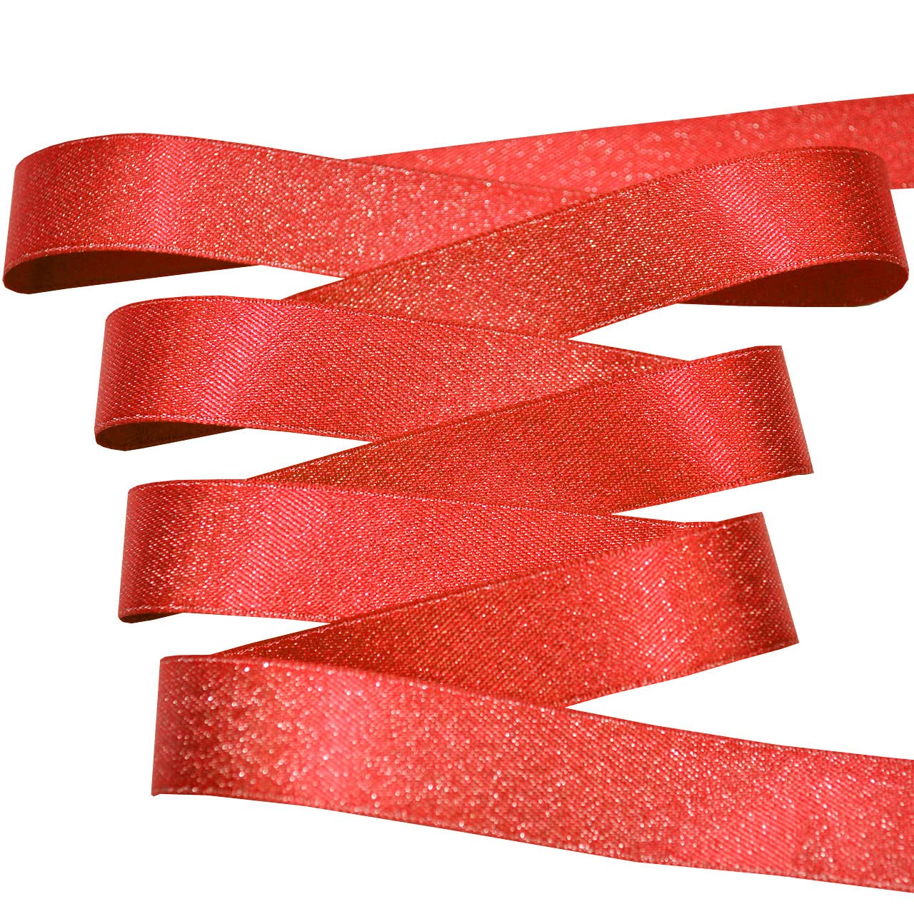 Morex Ribbon Ruban de satin argenté pailleté, 1,6 cm x 91,4 m, rouge pailleté