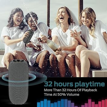 Monster S320 Portable Bluetooth Speaker,360Stereo Surround Sound Effect, IPX7 Waterproof Speaker,32 Hours of Extra Long Playback Time, for Home Outdoor,Gold Black