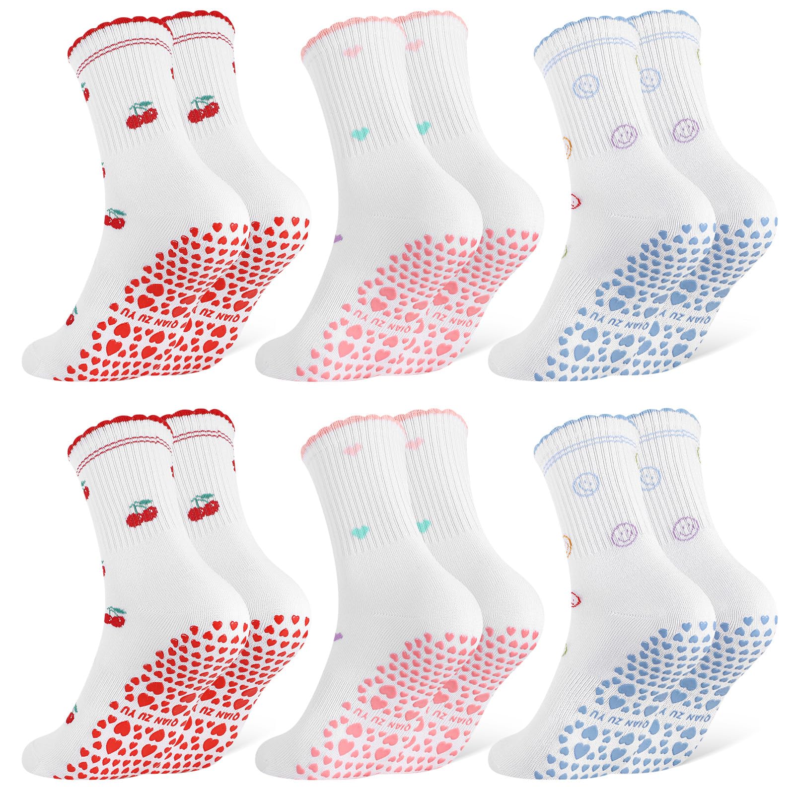 Jspupifip Cute Pilates Socks with Grips Non Slip Yoga Socks for Women