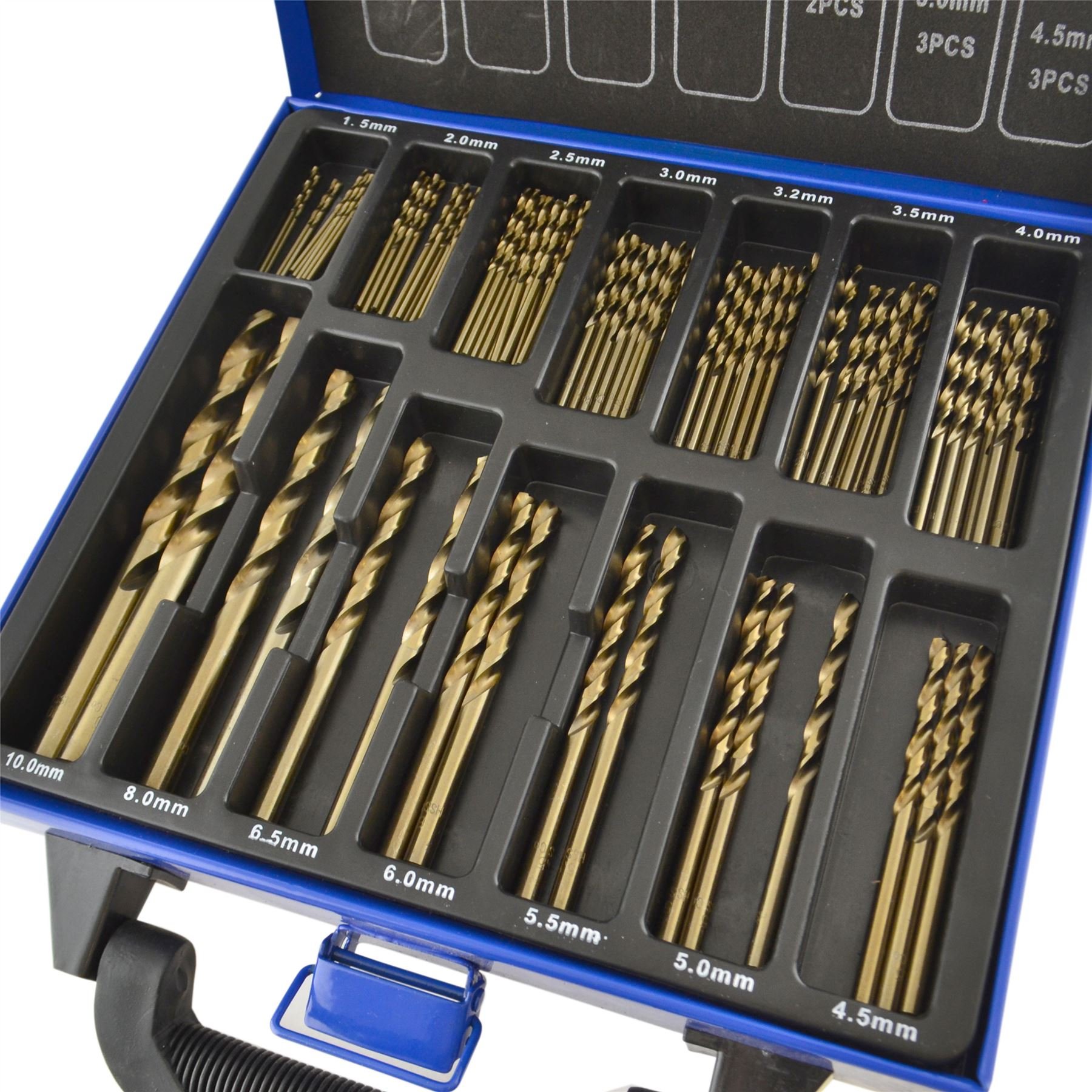 99 szt. kobalt M35 wiertła metryczne do stali nierdzewnej HSS-CO 135 stopni 1,5-10 mm TE851
