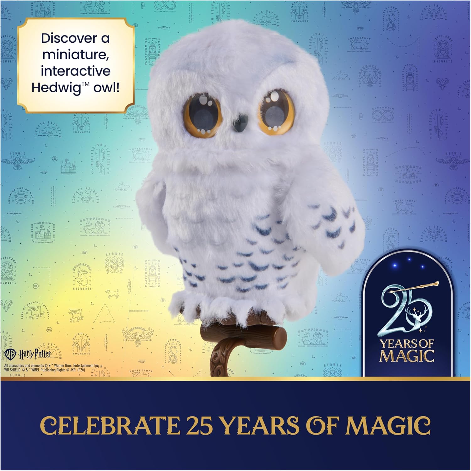 Wizarding World Harry Potter Interactive Mini Hedwig, Ages 6+ | Interactive Owl with Sounds, Head & Wing Movements, Imaginative Pretend Play, Spellbinding Gift for Kids, Fans & Collectors