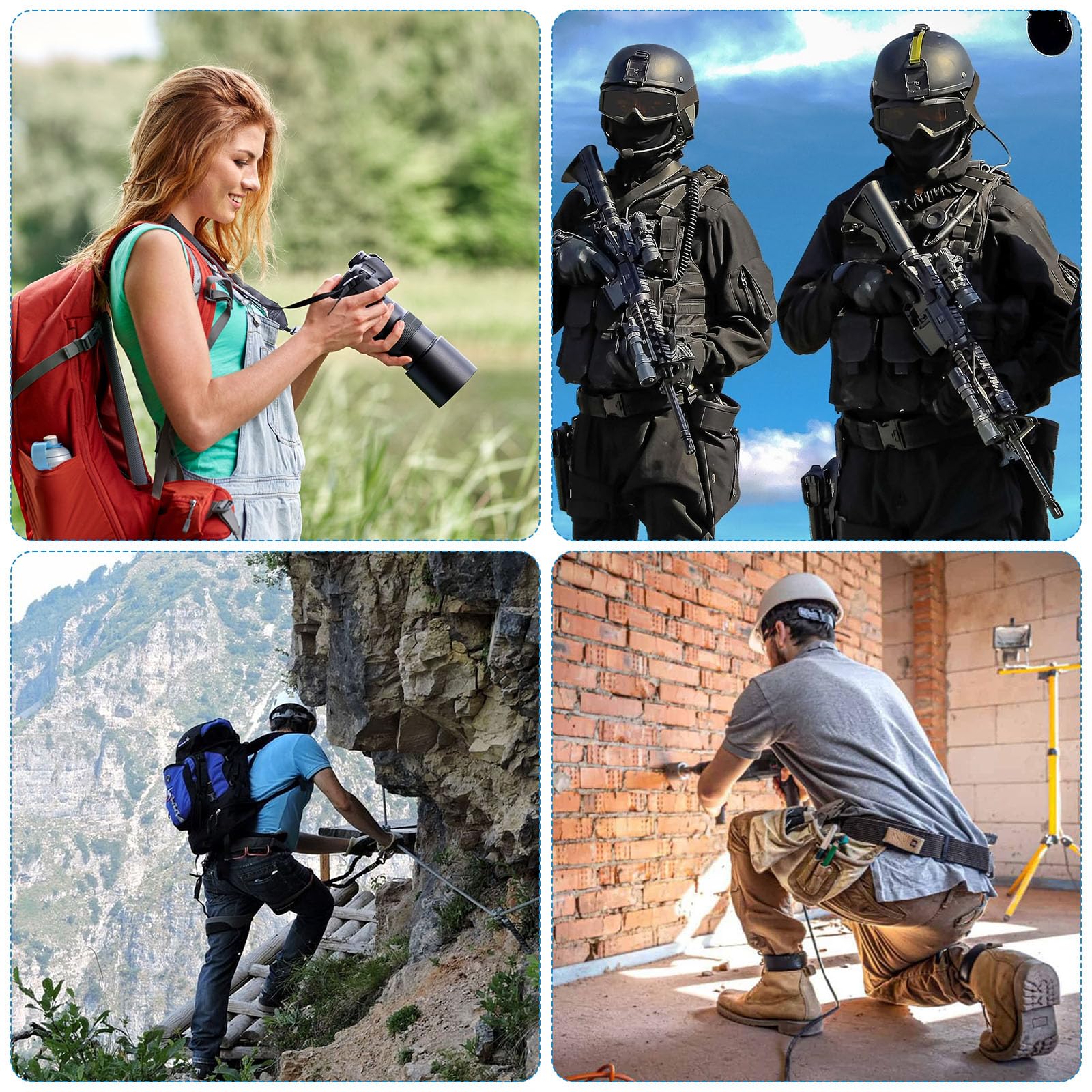 Correa Tactica 1 Punto Sling Airsoft Ajustable Eslinga Rifle Nylon Correa Táctica de Un Puntos con Gancho de Metal Hombrera Antideslizante y 2 QD Sling Swivel para Deportes al Aire Libre Caza