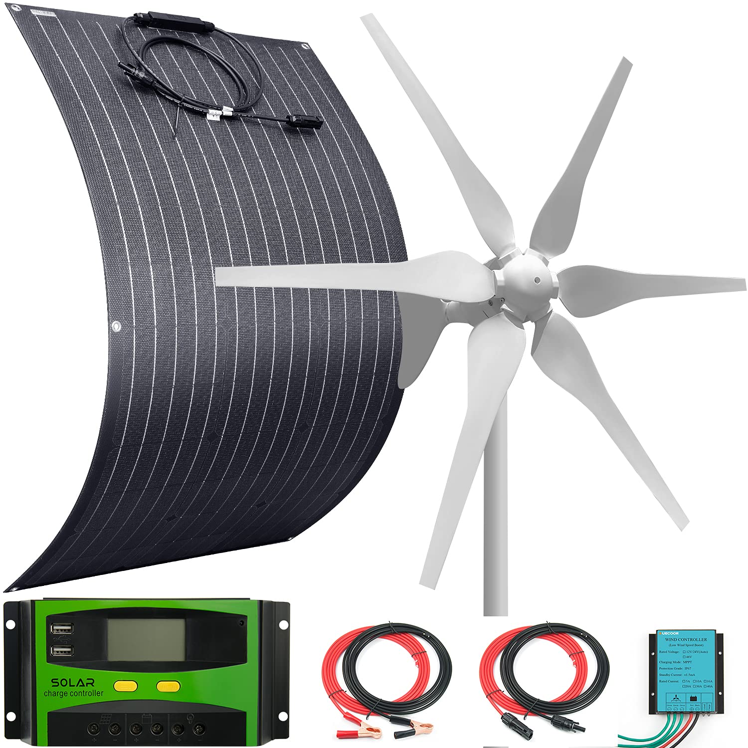 Buy AUECOOR 500W Wind Solar Kit 12V Off Grid System 400W Wind Turbine