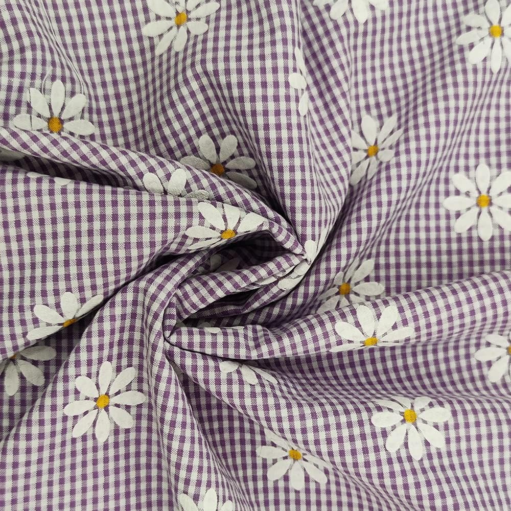 Aicvhinワンピース生地 布 綿100 プリントレース生地ひなぎく小花柄 大花柄