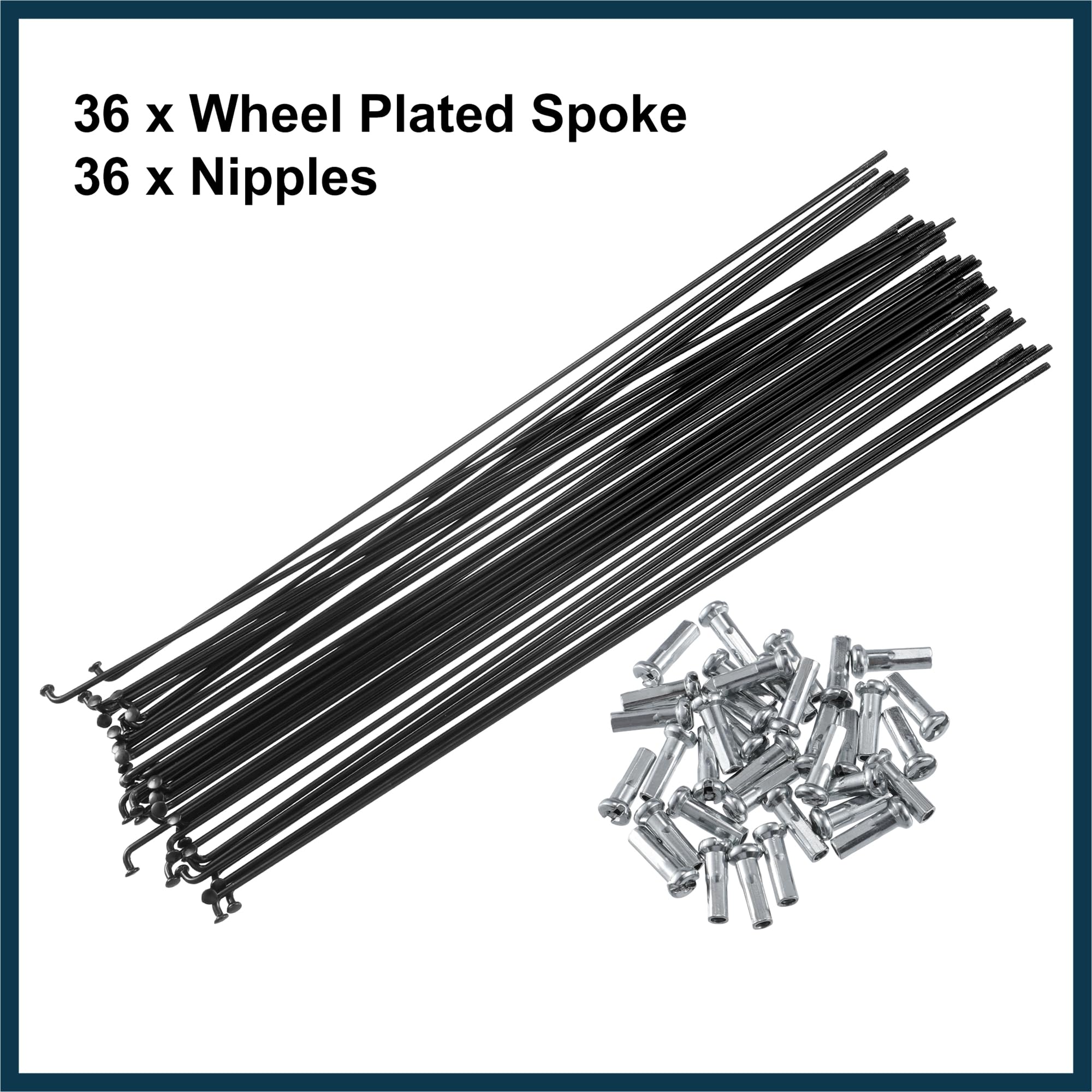 TUCKBOLD 36 Pcs Bicycle Steel Spokes 14G Bike Spoke 257mm Length with Nipples Automotive Parts, Black - Image 4