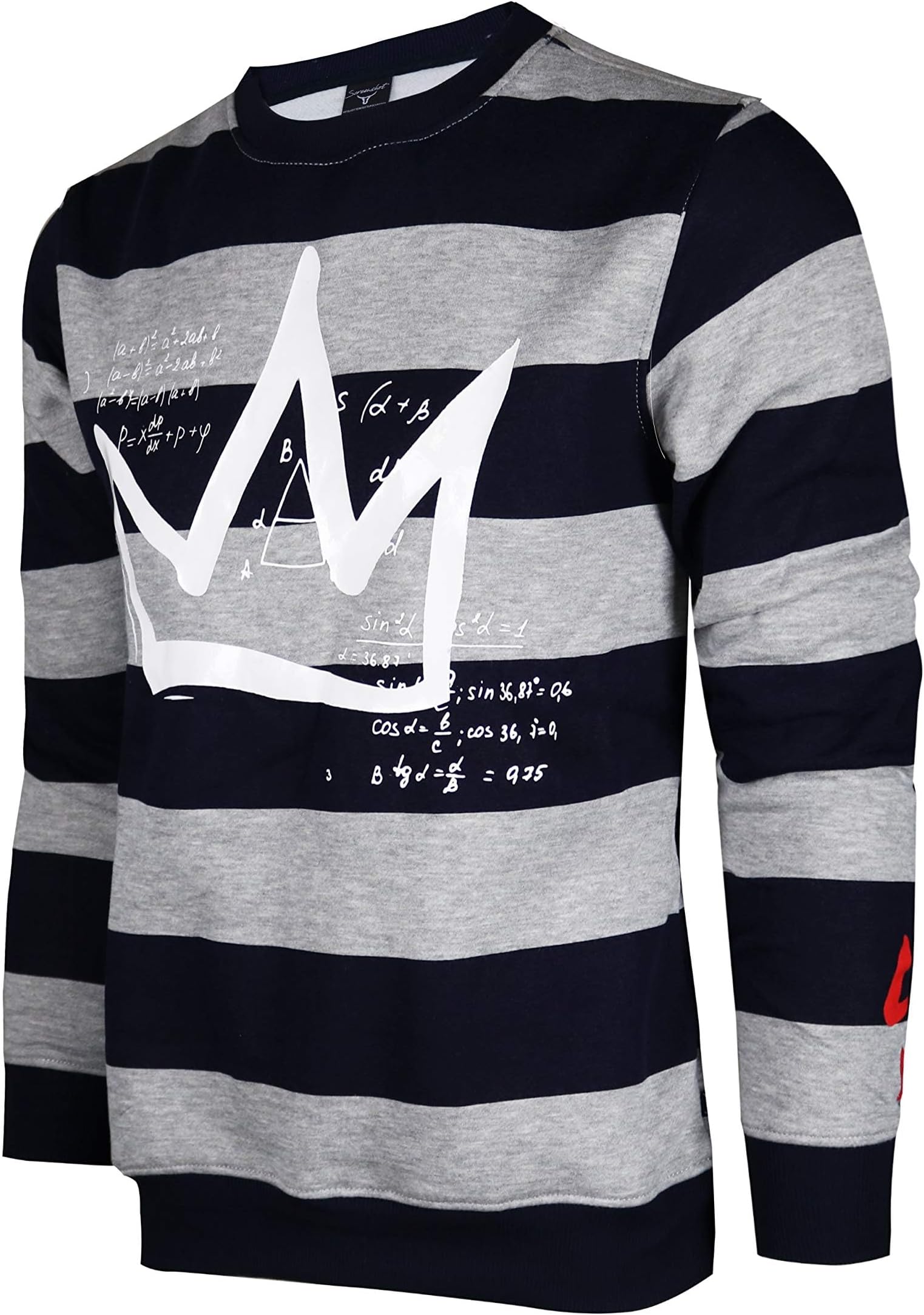 APPLIQUE F11966 Premium Fleece Streetwear Chenille EMB Crew Neck Sweatshirt - Classic Fit