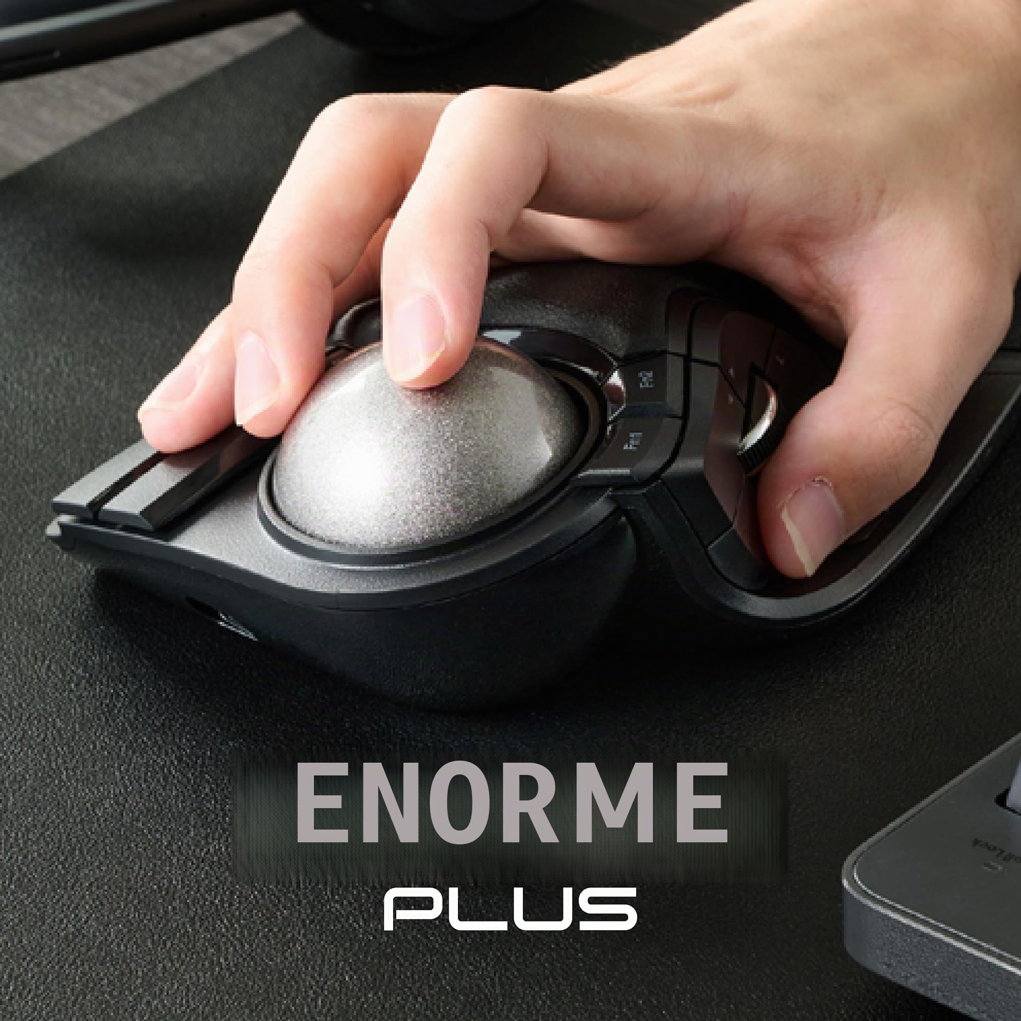 ELECOM Huge Plus - Mouse trackball wireless, ergonomico, palla grande da 52 mm, multi-connessione, Bluetooth, 2,4 GHz, Wireless, cablato, 10 pulsanti programmabili, ricaricabile, clic silenziosi, per