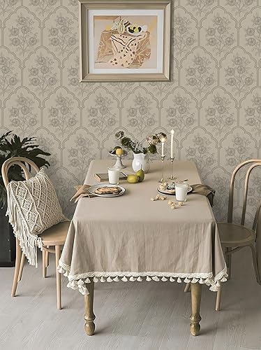 Miniatura 6 de Safiyya Papel tapiz de 118 x 17.3 pulgadas, papel de contacto floral para despegar y pegar, papel de pared vintage, autoadhesivo, extraíble, para