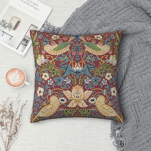Miniatura 8 de Keebik William Morris - Funda de almohada con diseño de ladrón de fresas, funda de almohada decorativa suave para decoración del hogar, sala de
