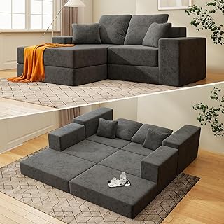 Cloud Modular Sectional Sofa, Comfy Boneless Couch for Living Room, Mode...