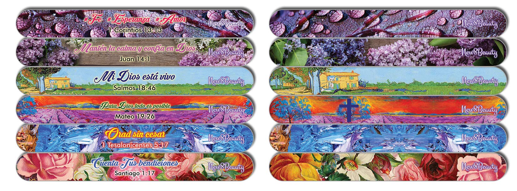 Español Cristiano lima de cartón - amor de la esperanza (12-Pack) - Profesional lima de uñas Set - 150/150 Grit - embutidoras de la media de calidad Premium Ideas de regalos para mujeres y hombres
