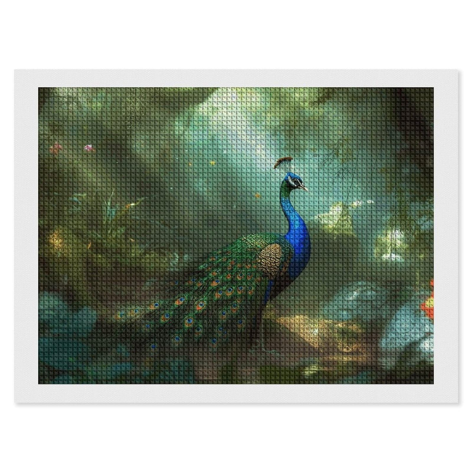 NONHAI Diamond Painting Kits for Adults - DIY Diamond Art Kits for Beginners - Full 5D Paint Drill Diamond Dots Paintings- Peacock Diamonds Pictures Gem Art and Craft Wall Decor 12"x16"