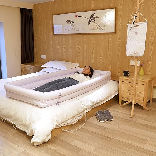 Bañera inflable médica, kit de baño para geriátricos, ancianos, discapacitados, personas mayores, pacientes encamados, discapacitados, baño en la