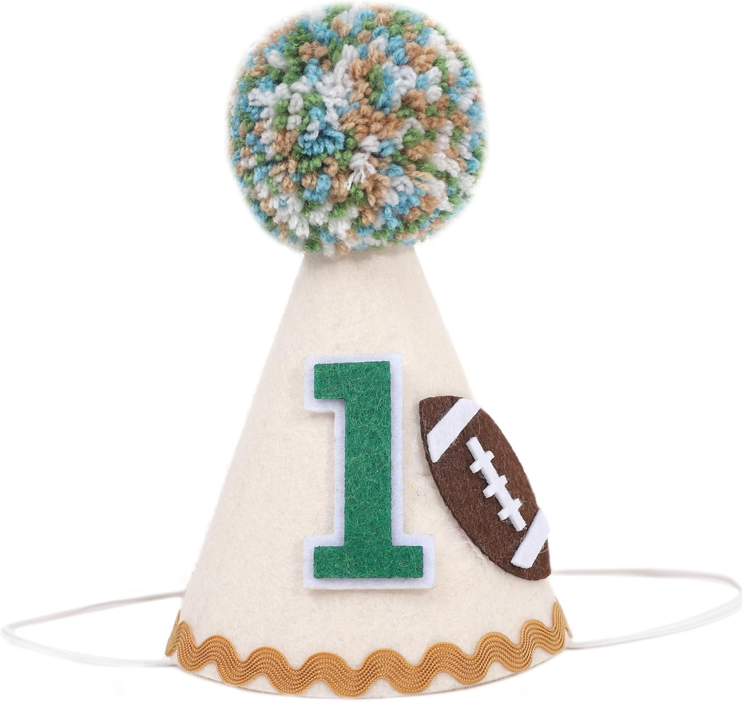 1st Birthday Football Party Hat - Boys 1st Birthday Decorations, Sports Themed Baby Shower Party Decor