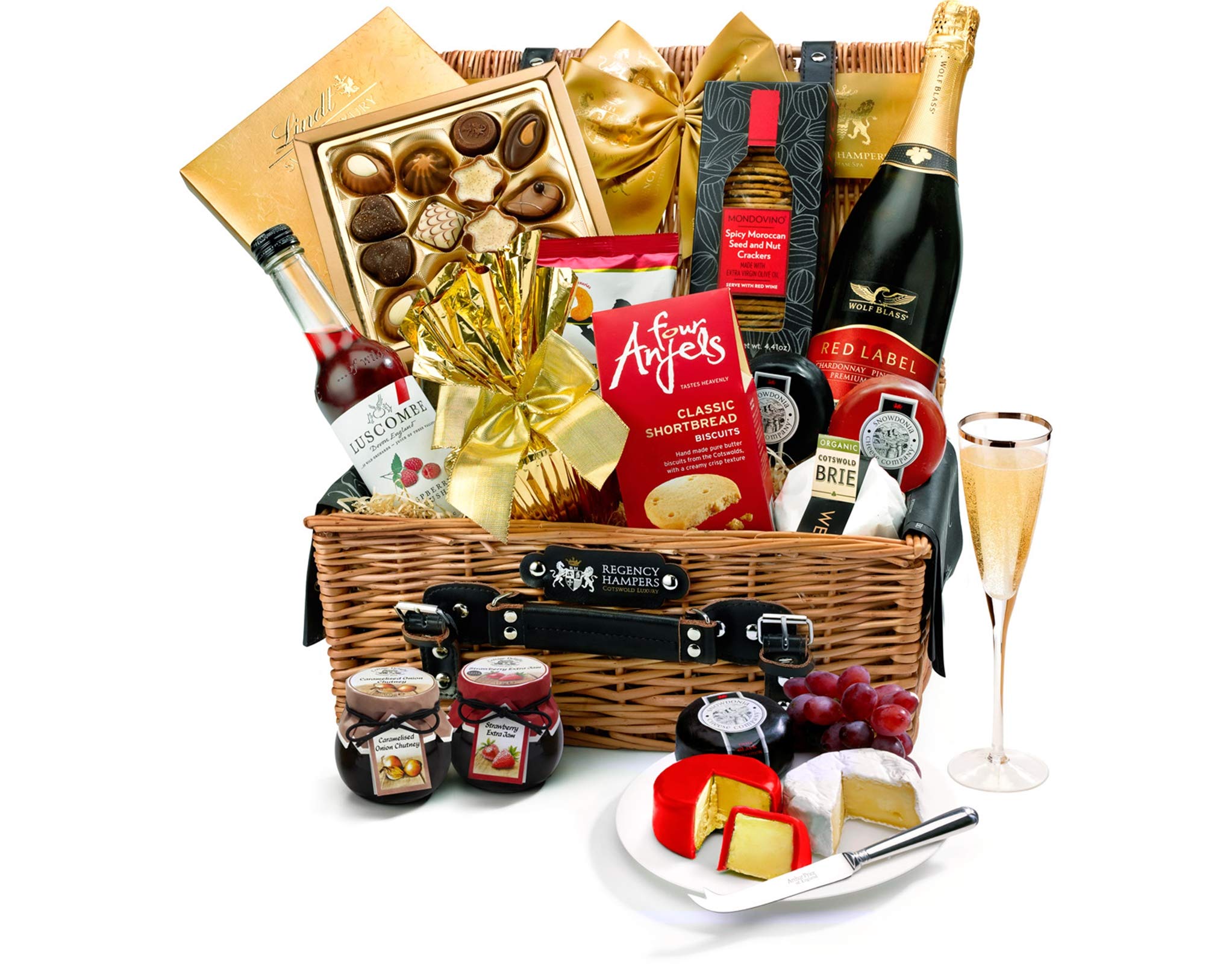 Classic Champagne Gift Set - Eton Sparkling Wine Hamper with Cheddar, Brie, Chutney - Luxury Champagne Gifts for Him & Her, from Regency Hampers