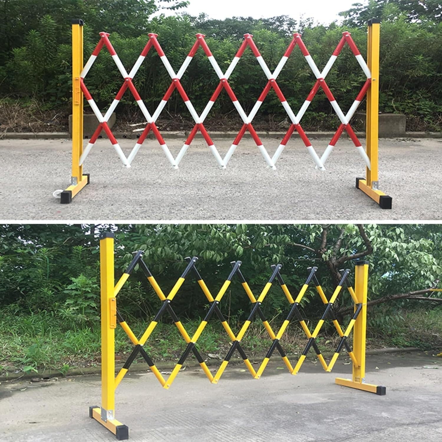 Barreras de tráfico retráctiles Amarillas de Alta Resistencia - Barricada metálica de 1,2 m x 6 m para construcción, Seguridad peatonal, Control de Acceso, Seguridad Vial