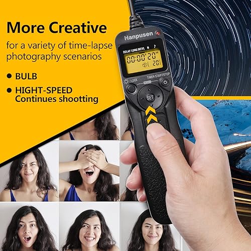 Miniatura 4 de Lanzamiento del obturador del temporizador con cable de la cámara, cables de liberación del obturador del intervalómetro de la cámara compatibles