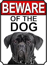 Shawprint BEWARE OF THE DOG METAL GATE SIGN CANE CORSO 200MM X 150MM (1125H1)