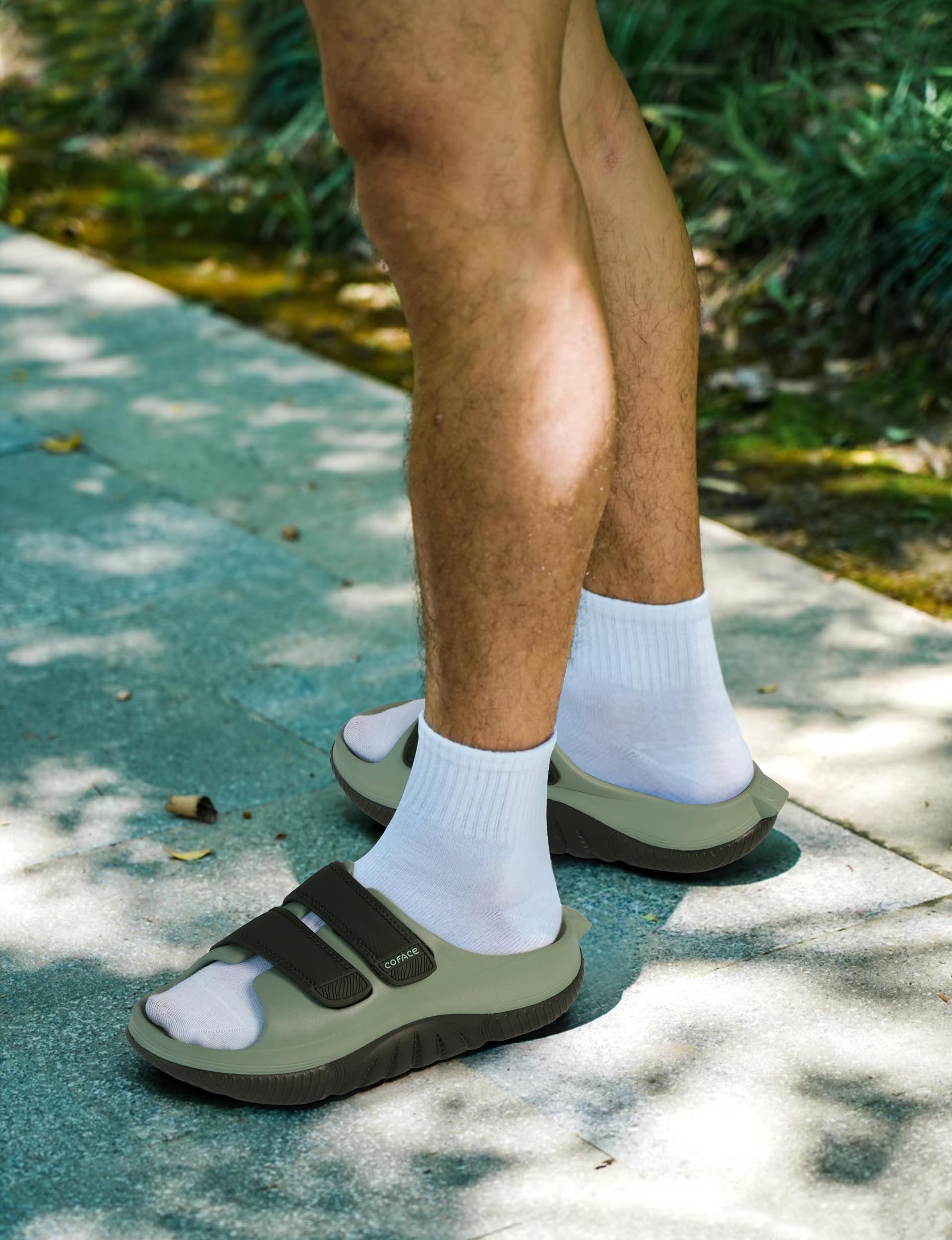 COFACE Sandalias de recuperación hombres Sandalias ortopédicas deslizantes caminar Ajustables acolchado grueso Ortopédicas Hombre Fascitis plantar Confortables Casual Al aire libre Talla 40-48