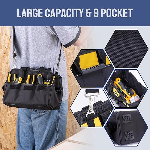 Miniatura 3 de DELI Juego de herramientas para el hogar de 355 piezas, kit de herramientas de reparación para el hogar con bolsa de herramientas de almacenamiento