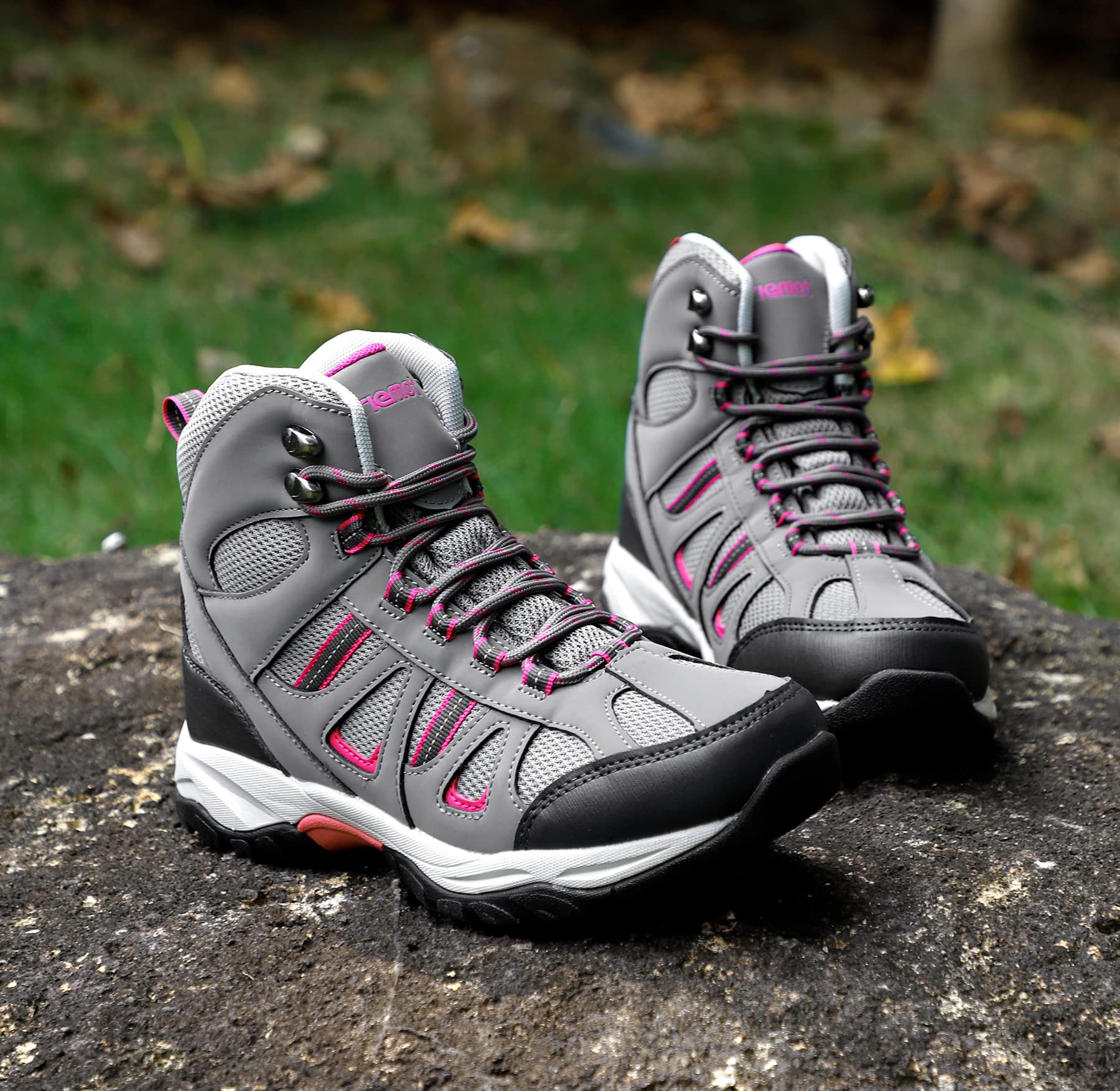 riemot Chaussures de Randonnée Femme Imperméables Respirantes Bottes de Montagne Antidérapantes et Confortables pour Marche Sportive