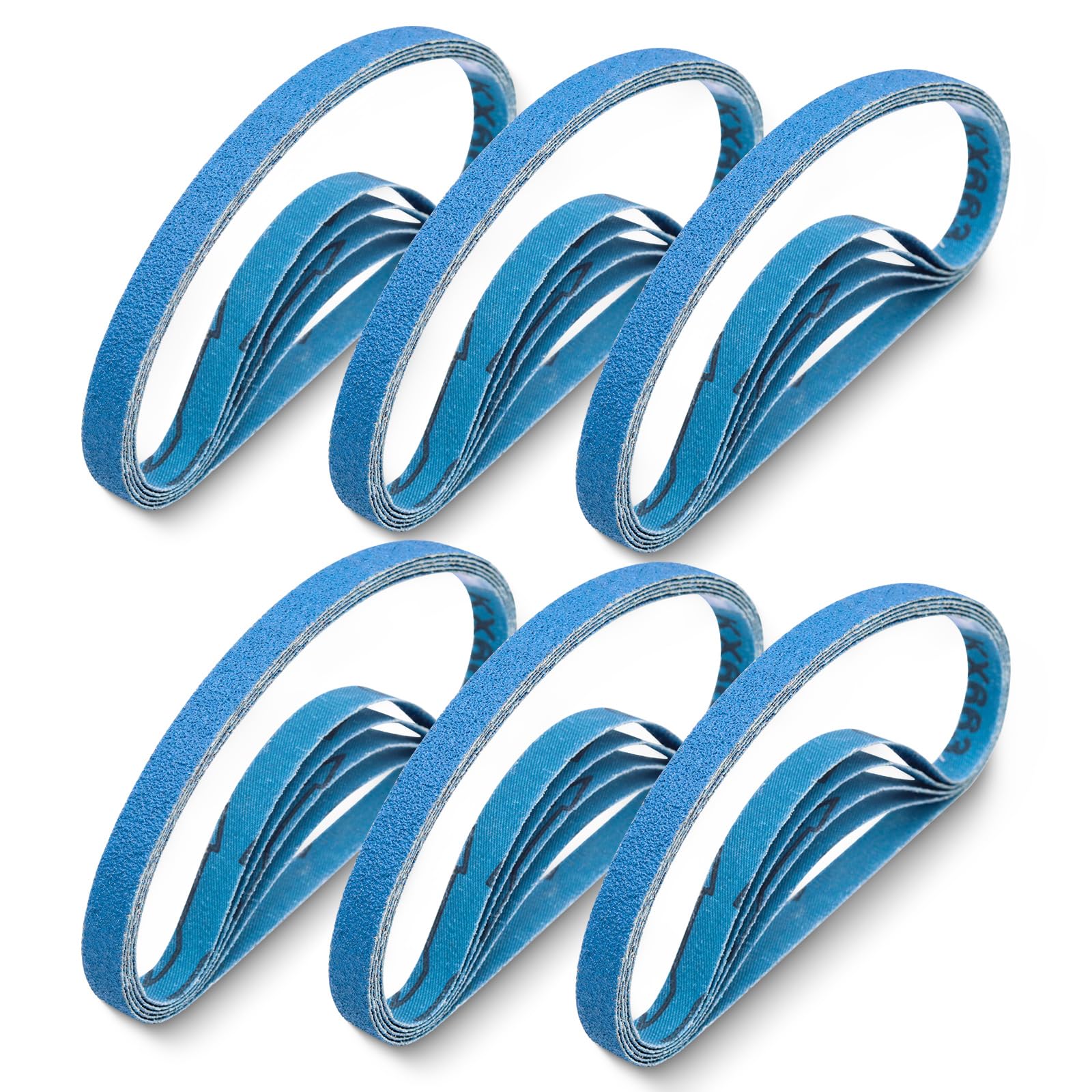 30 Pcs 1/2x18 Zirconia Sanding Belts, 1/2 x 18 Inch Zirconia Sanding Belts 60 Grit for Belt Sander, 1/2 x 18 Sanding Belts for Metal (1/2x18in, 60