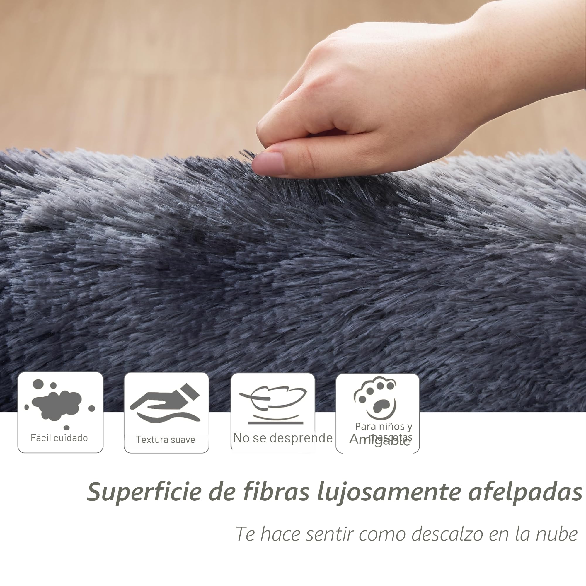 Alfombras Salón Pelo Largo Super Suaves de la Pelusa Alfombras de Habitacion Lavables y Antideslizante Alfombra Grande para Interiores Estar Habitación (80 * 160cm)