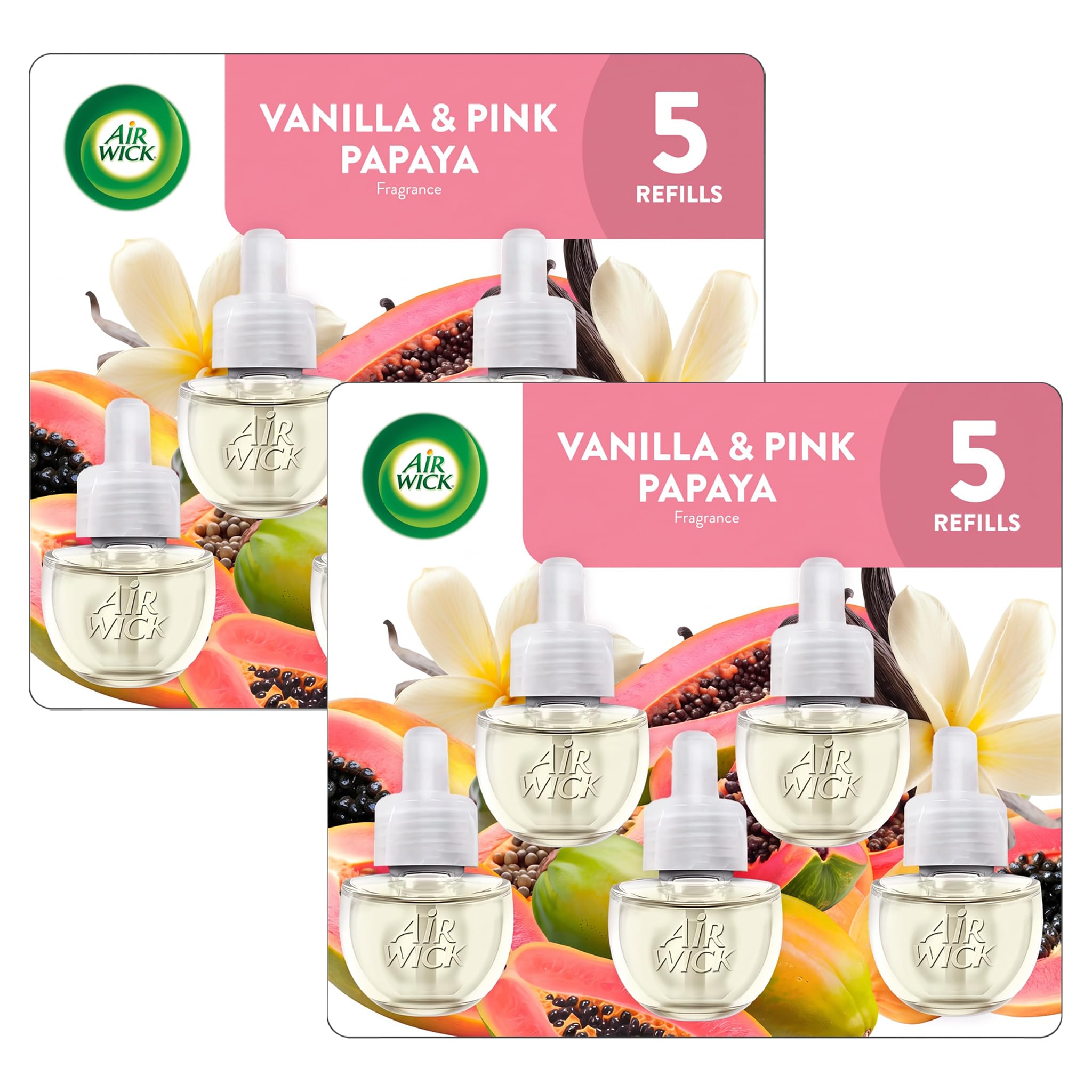 Air Wick Scented Oils 0+5 Vanilla &amp; Pink Papaya​,(Pack of 2)