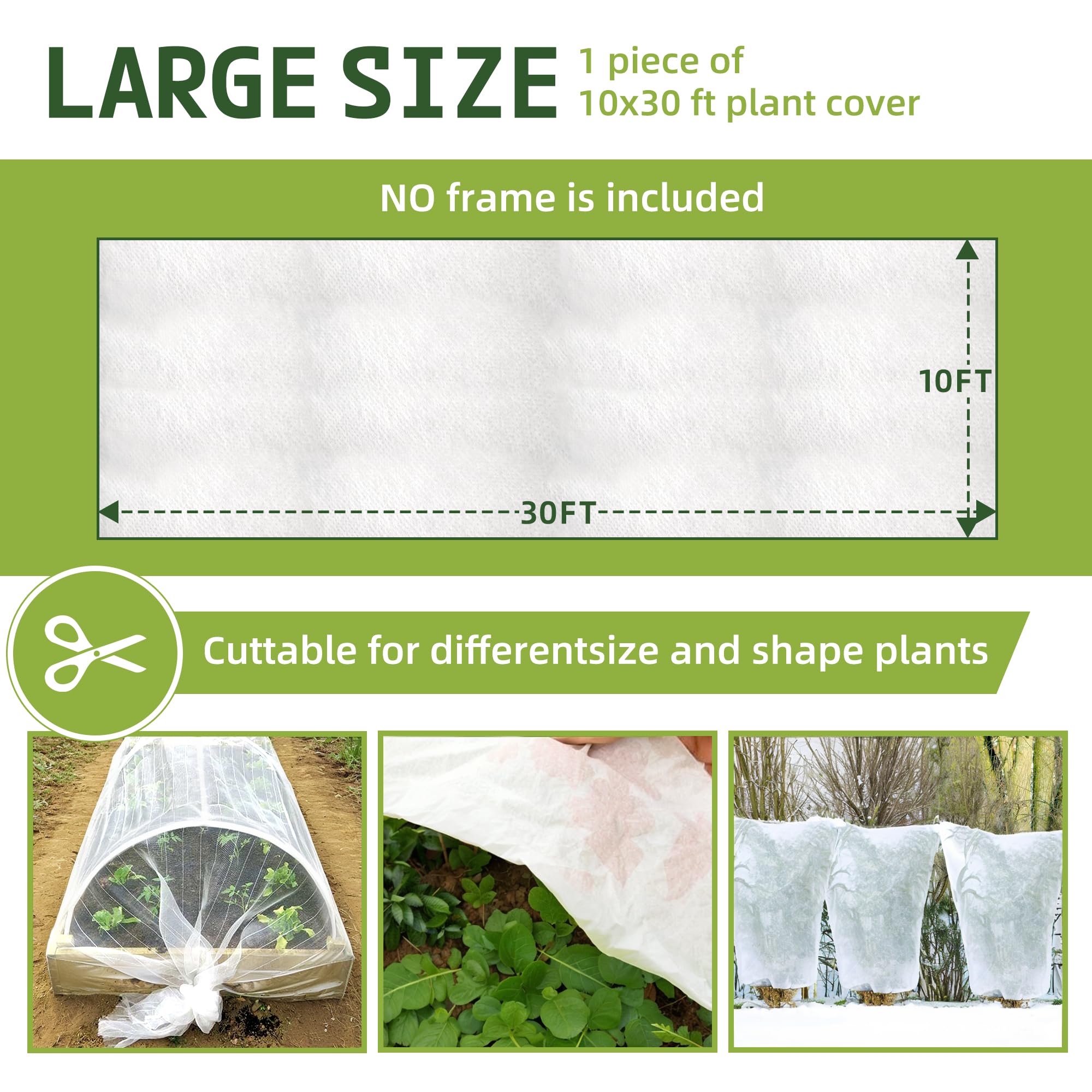MANUMARINE Plant Covers Freeze Protection 10 ft x 30 ft,Garden Floating Row Covers, Frost Covers for Outdoor Plants