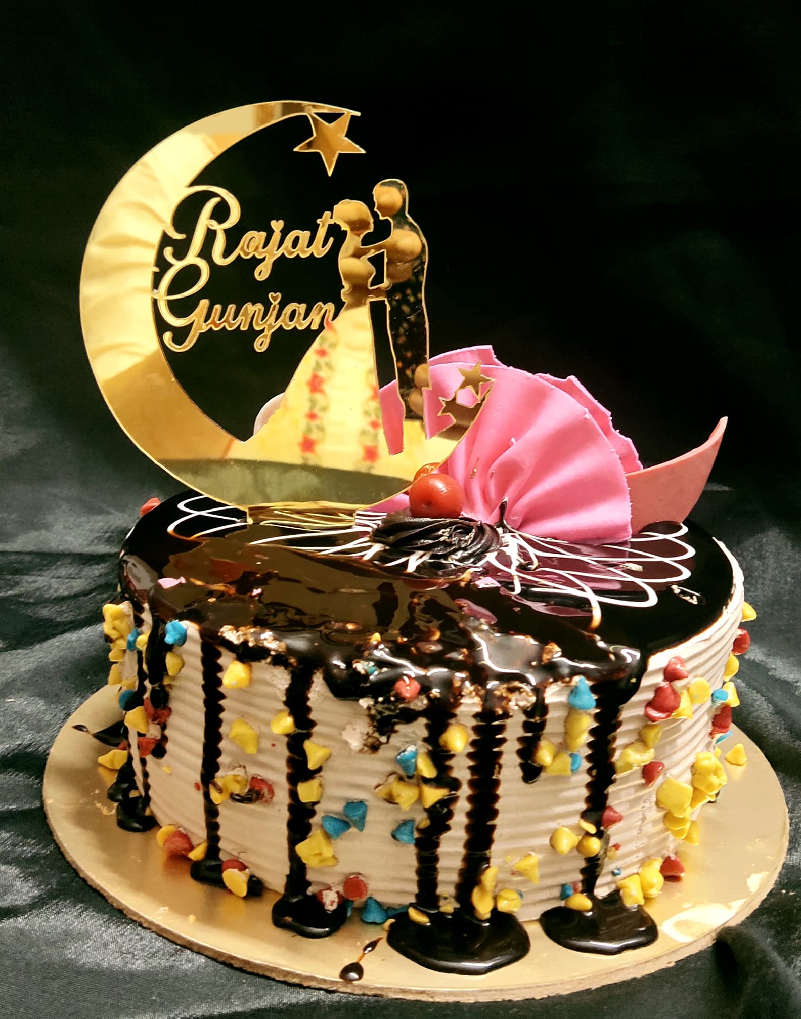 Customized Wedding Engagement Cake Topper with Acrylic Name | Personalized Names Wedding Cake Topper | Custom Cake Topper for Wedding Couple Wedding | Cake Topper Engagement Ring