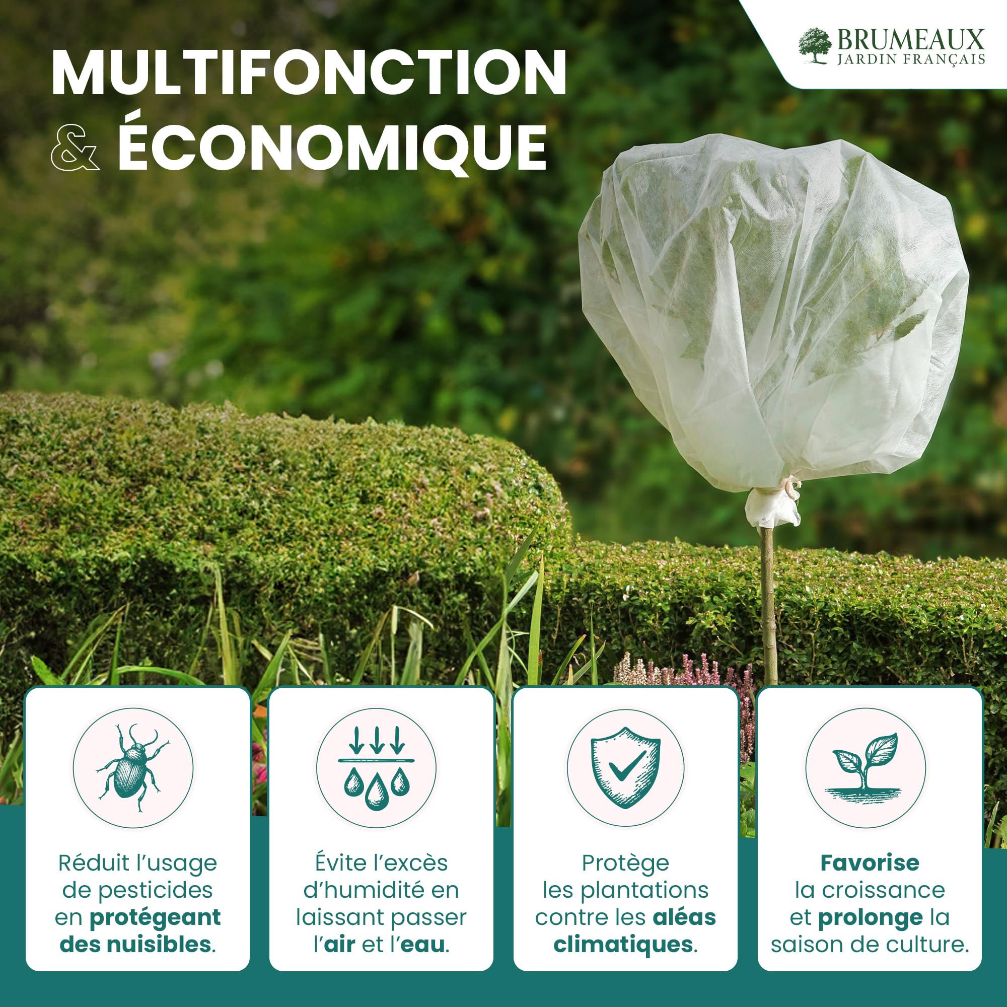 3 Housses Hivernage Plantes 90x110 Cm – Voile Protection Noël Motif Bonhomme De Neige, Père Noël & Élan, Respirant Et Réutilisable