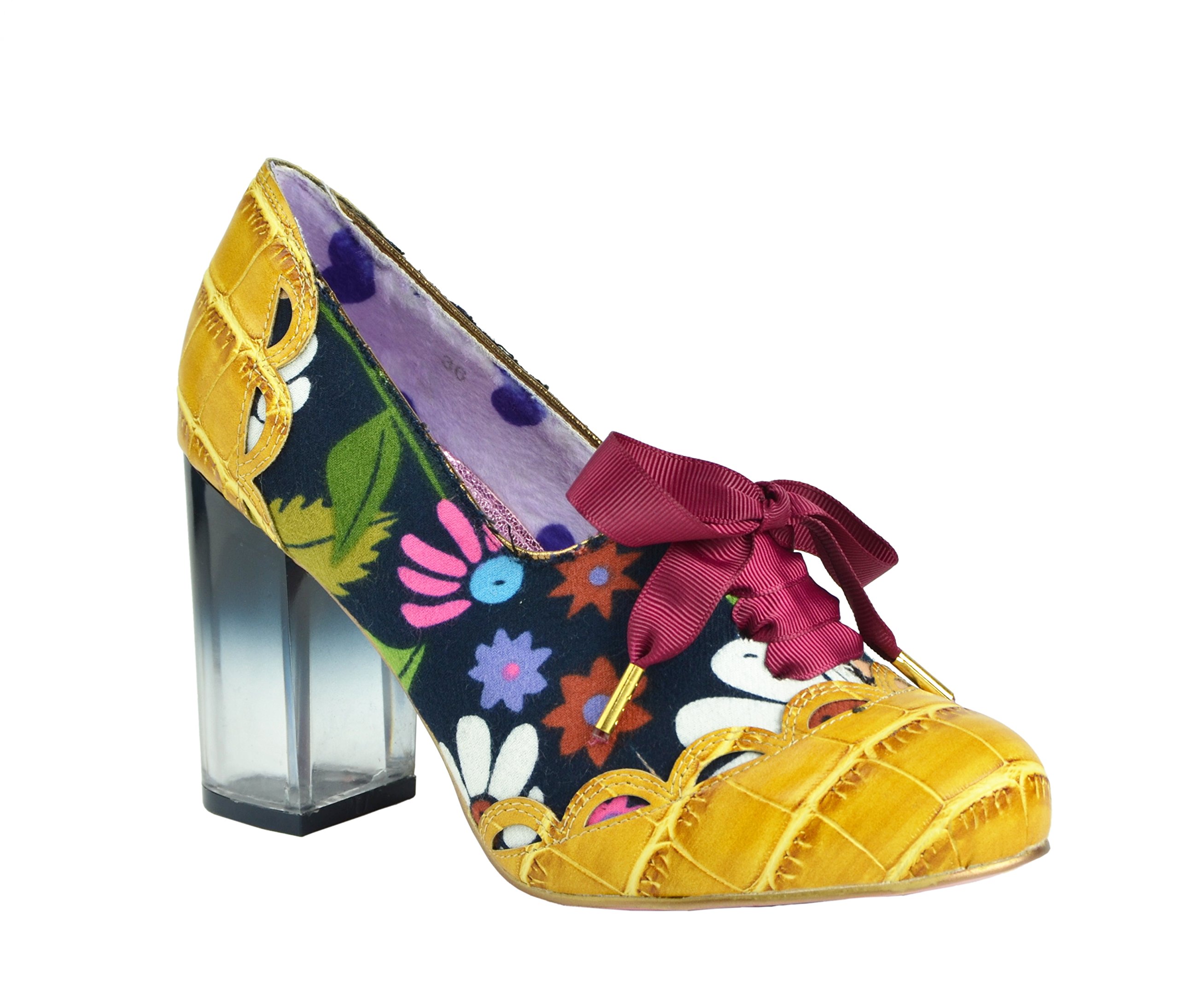 Irregular Choice Women's Farrah Flower Lucite Block Heels