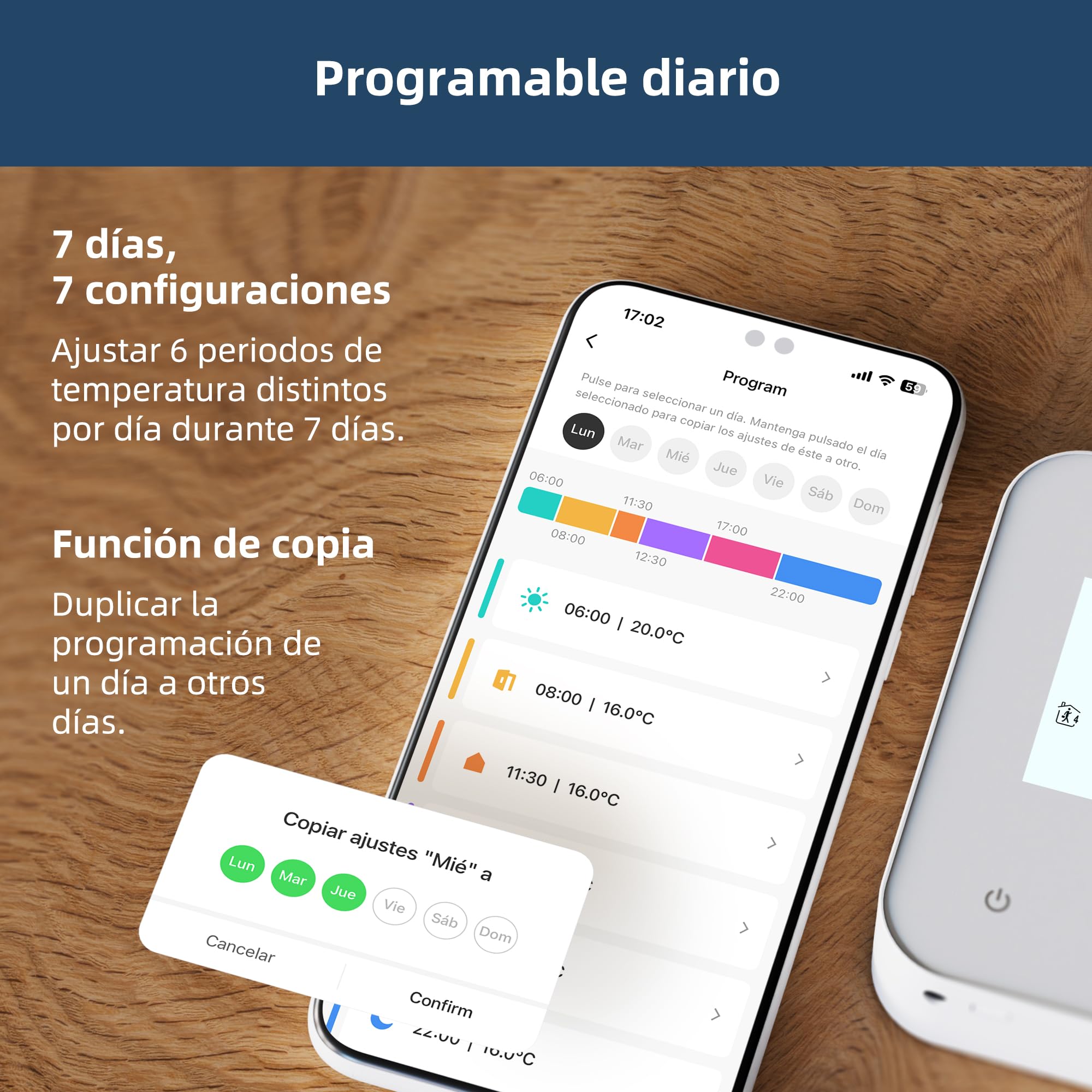 Termostato WiFi alimentato a batteria, termostato intelligente Tuya programmabile, compatibile con il controllo vocale Alexa e Google Assistant, l'app può condividere i dispositivi, Bianco