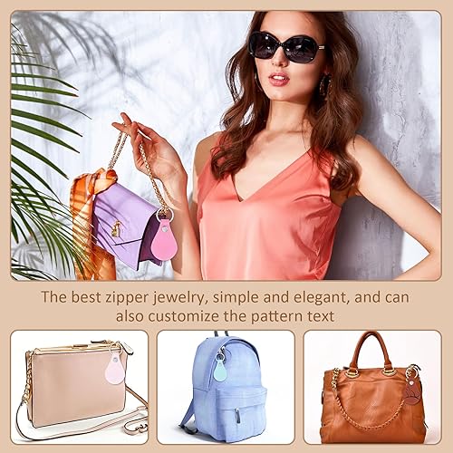 Miniatura 6 de Sasylvia Kit de 100 llaveros de cuero con remaches y llaveros para grabado láser, bricolaje y fabricación de cuero