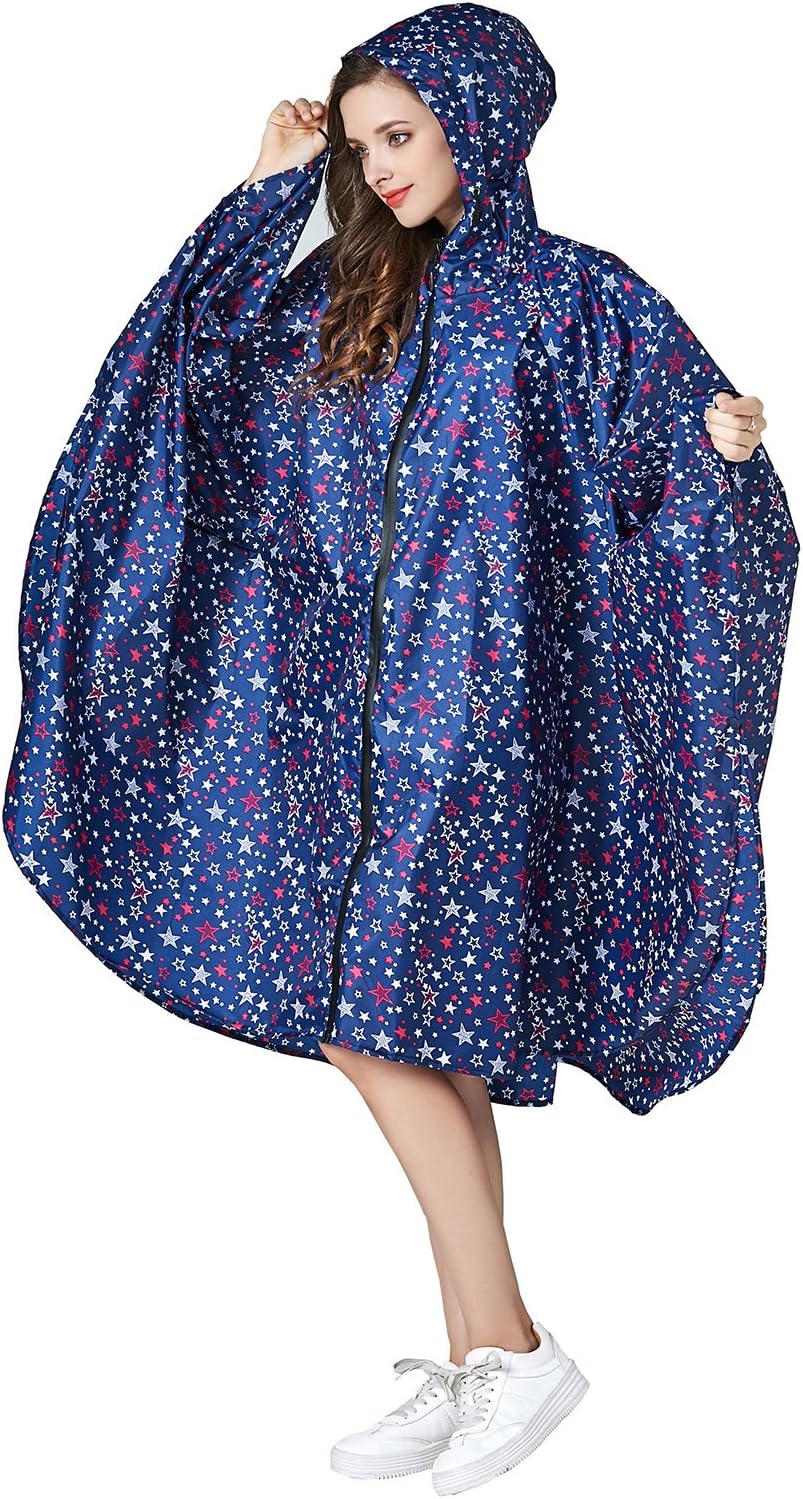 Poncho de lluvia para mujer, elegante chubasquero impermeable de