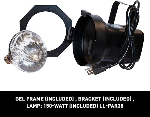 Miniatura 2 de Eliminator Lighting - Luces estroboscópicas y lámpara reflector par, 38 negro con luz de escenario.