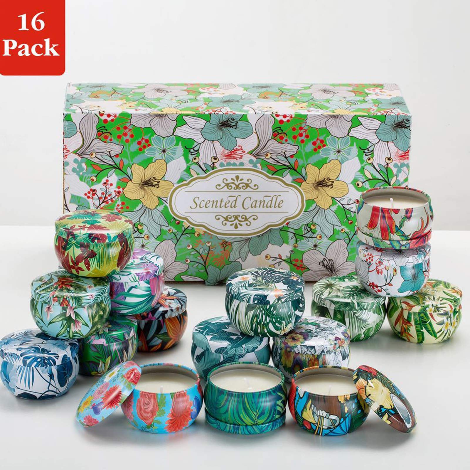 16 velas perfumadas regalo Set 2.5oz pura cera de soja natural aromaterapia velas mujeres día de la madre cumpleaños Navidad yoga