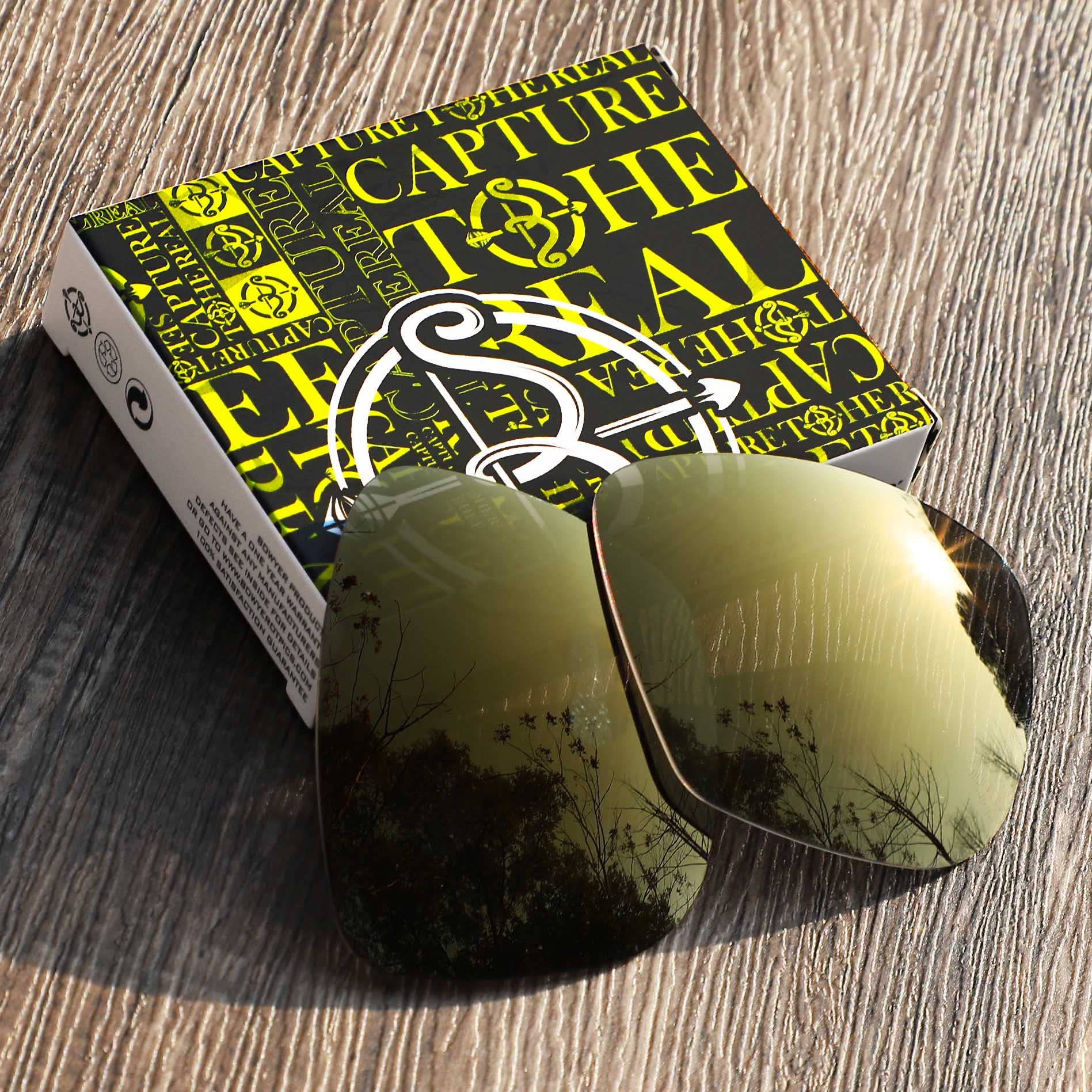 Bowyer Polarizzed, lenti di ricambio per occhiali da sole Oakley Gauge 8 L 62 mm, bronzo Mirorr